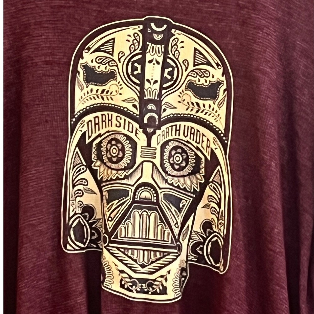Fifth Sun Star Wars Burgundy Dark Side Dark Vader Graphic Waffle Knit Shirt 2XL‎ - Picture 2 of 4